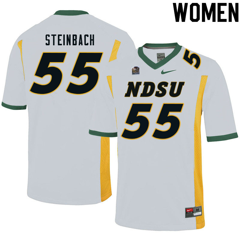Women #55 Trey Steinbach North Dakota State Bison College Football Jerseys Sale-White